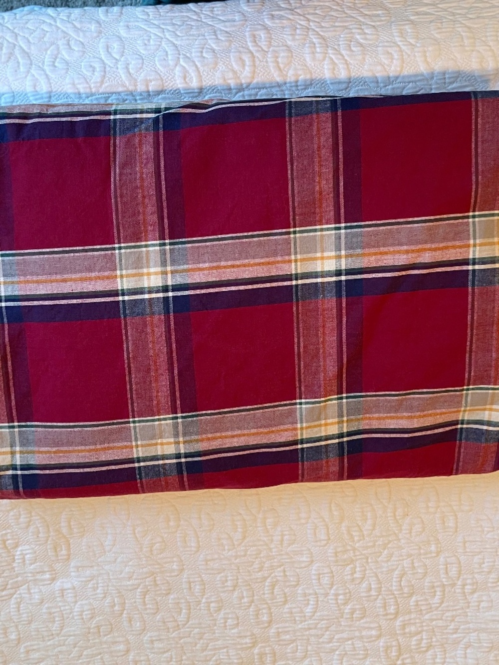 Pottery Barn Teen, New England Plaid Duvet, Twin/Twin XL, Red Multi